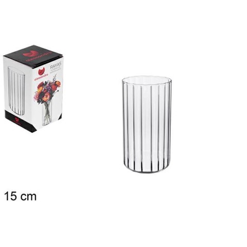 VASO IN BOROSILICATO A RIGHE 15 CM